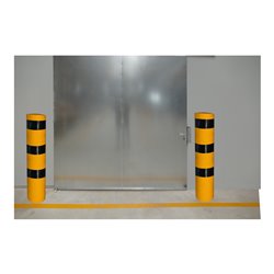 Schake Absperrpfosten Typ 40272B, ortsfest, zum Einbetonieren, weiß / rot