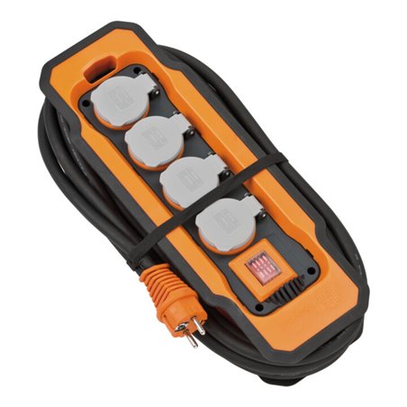 professionalLINE Steckdosenblock BA 5200 IP54 5m H07RN-F 3G2,5 mit Kabelaufnahme, mit Befestigungspunkten zum Hängen oder Montie