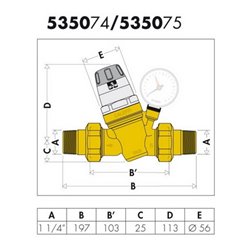 Caleffi Druckminderer Messing ohne Manometer 3/4'