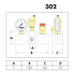Caleffi Kesselgruppe HEIZCAL 1' IG mit Isolierung bis 50 kW
