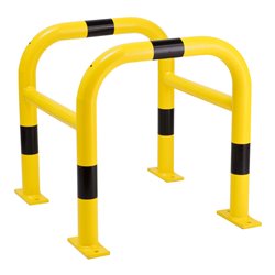 Moravia Schutzbügel für außen schwarz/gelb  Wandmontage mittels Einsteckhülse 1300 mm 48 mm