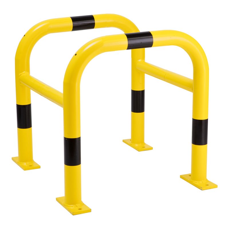 Moravia Schutzbügel für außen schwarz/gelb  Wandmontage mittels Einsteckhülse 1300 mm 48 mm