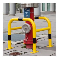 Moravia Schutzbügel für außen schwarz/gelb  Wandmontage mittels Einsteckhülse 1300 mm 48 mm