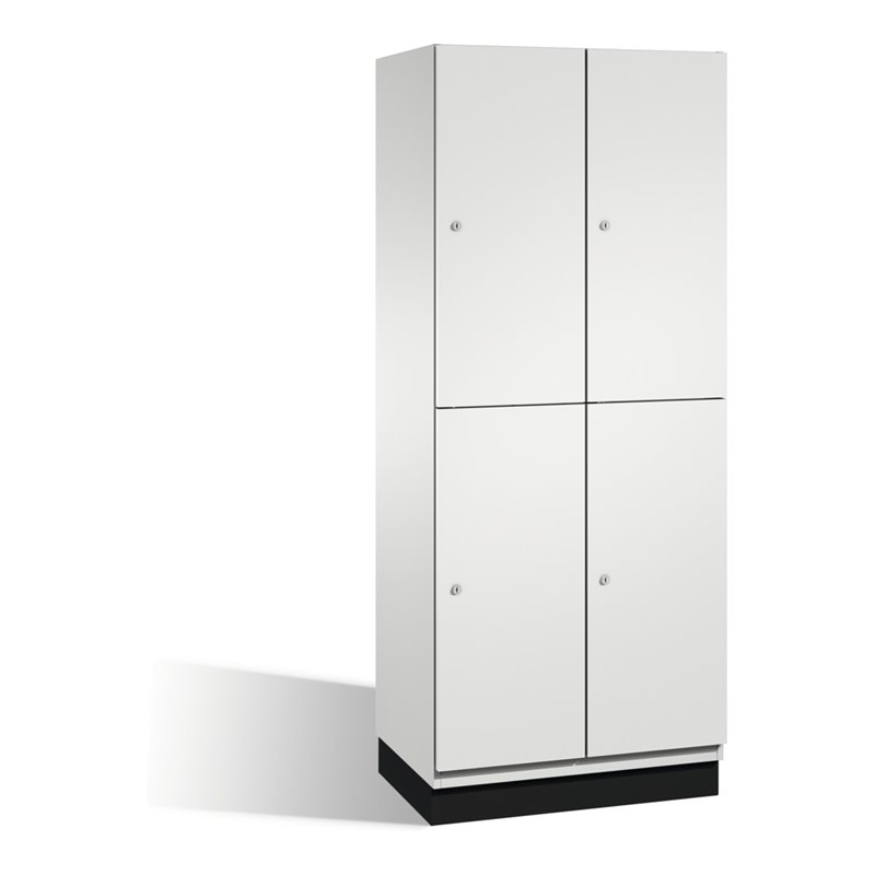 C+P Doppelstockspind Cambio auf Sockel 4 Fächer Front Lichtgrau Korpus Lichtgrau