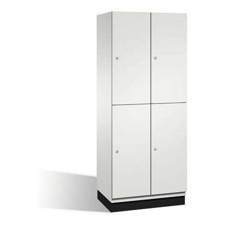 C+P Doppelstockspind Cambio auf Sockel 4 Fächer Front Lichtgrau Korpus Lichtgrau