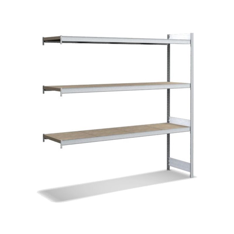 Bito Großfachregal, Anbaufeld Set, 350kg, Spanplatte, 3 Ebenen, glanzverzinkt
