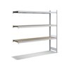 Bito Großfachregal, Anbaufeld Set, 350kg, Spanplatte, 3 Ebenen, glanzverzinkt