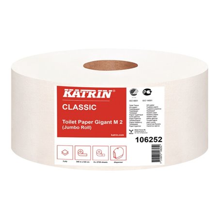 Toilettenpapier Katrin Classic Gigant M 2 2-lagig 6 RL a 2720 Blatt16320 Bl.