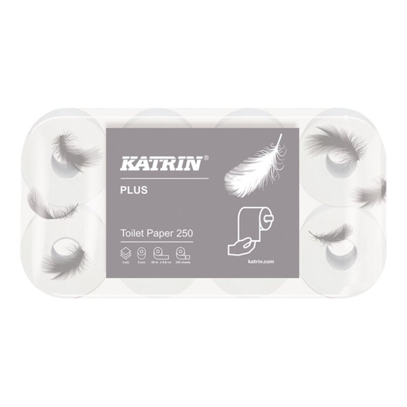 Toilettenpapier Katrin Plus 250 3-lagig 48 RL a 250 Blatt12000 Bl.KATRIN