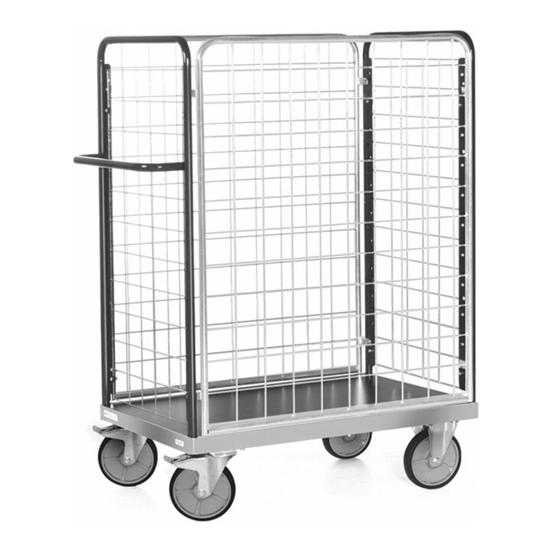 Rocholz Paketwagen 600 kg 1000x700 mit 4 Gitterwänden