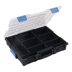 Sortimentskasten B440xT355xH76mm 8 Fächer 6 Trennstege transp.schwarz