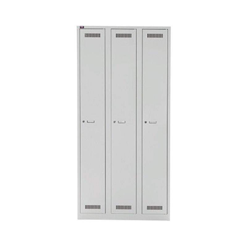 Bisley Spind LIGHT GL09T1245 900x1.850x500mm 3Abteile lichtgrau