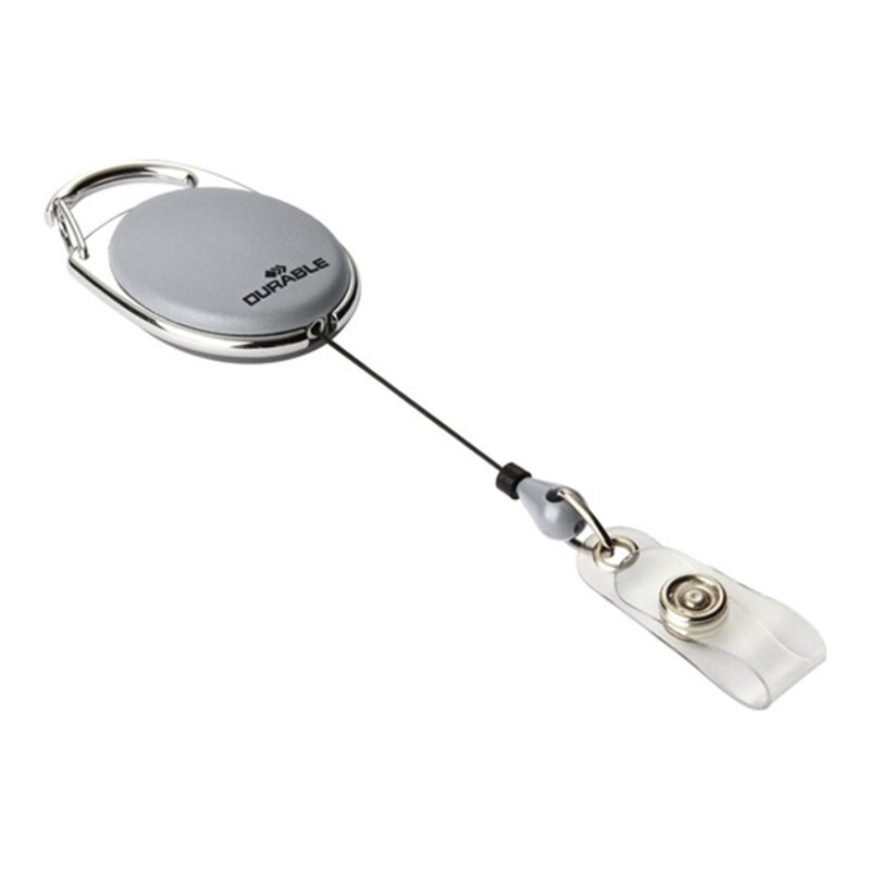 Ausweishalter m.Druckknopfschlaufe Band-L.800mm grau DURABLE