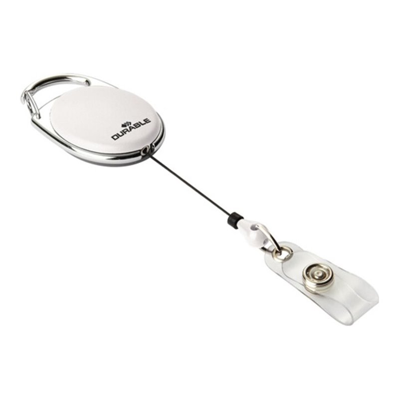 Ausweishalter m.Druckknopfschlaufe Band-L.800mm weiß DURABLE