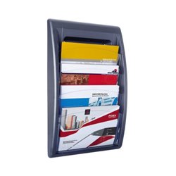 Paperflow Prospekthalter 4060.11 DIN A4 quer 4Fächer anthrazit
