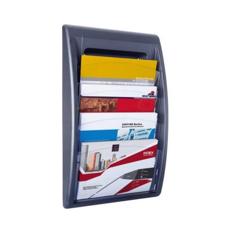 Paperflow Prospekthalter 4060.11 DIN A4 quer 4Fächer anthrazit