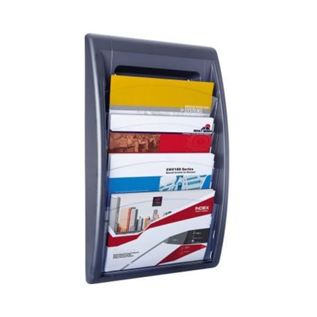 Paperflow Prospekthalter 4060.11 DIN A4 quer 4Fächer anthrazit