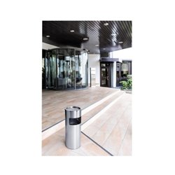 DURABLE Papierkorb 337323 26x62cm mit Ascher metallic silber