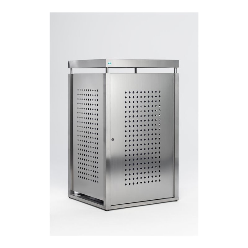 VAR Müllbehälterschrank, Edelstahl, für Mülltonne Edelstahl Edelstahl