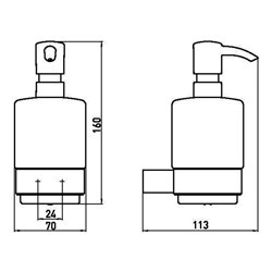 EMCO Flüssigseifenspender LOFT Wandmodell, Kristallglas satiniert chrom