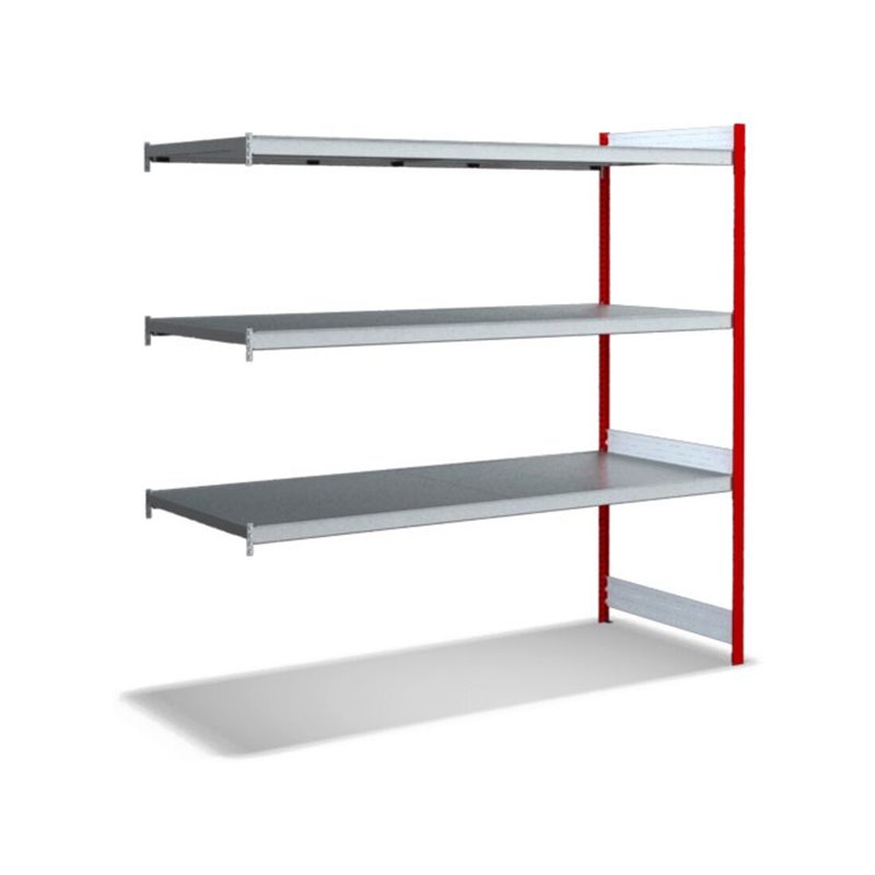 Bito Großfachregal, Anbaufeld Set, Fachboden, 350kg, 3 Ebenen, RAL 3000 Feuerrot