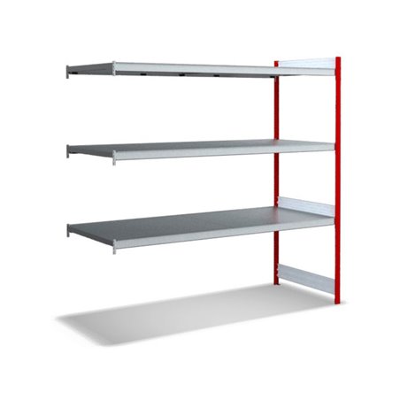 Bito Großfachregal, Anbaufeld Set, Fachboden, 350kg, 3 Ebenen, RAL 3000 Feuerrot