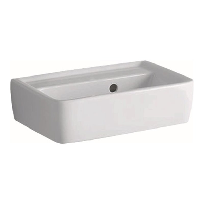 Geberit Handwaschbecken RENOVA PLAN 450 x 320 mm ohne Hahnloch, mit Überlauf weiß