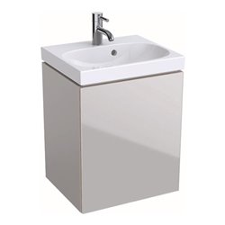 Geberit Handwaschbecken-Unterschrank ACANTO 445 x 535 x 375 mm Lack hochglanz weiß, Front Glas weiß