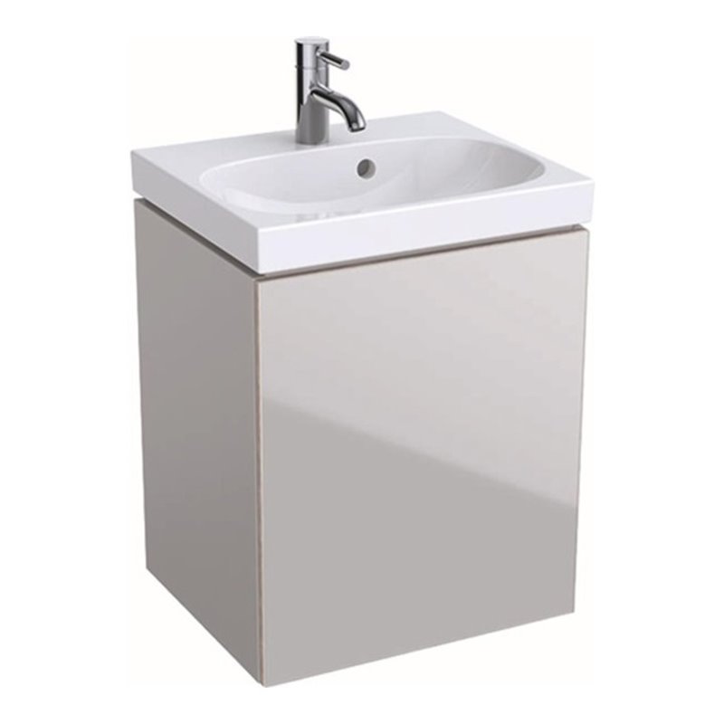 Geberit Handwaschbecken-Unterschrank ACANTO 445 x 535 x 375 mm Lack hochglanz weiß, Front Glas weiß