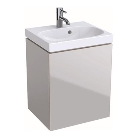 Geberit Handwaschbecken-Unterschrank ACANTO 445 x 535 x 375 mm Lack hochglanz weiß, Front Glas weiß