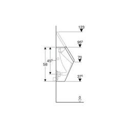 Geberit Urinal Renova Plan we. K-Tect, m Deck, Zulauf/Abgang hinten