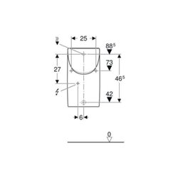 Geberit Urinal Renova Plan we. K-Tect, m Deck, Zulauf/Abgang hinten