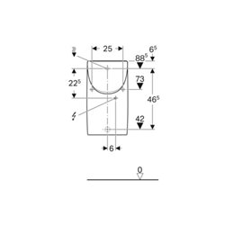 Geberit Urinal Renova Plan we. K-Tect, m Deck, Zulauf/Abgang hinten