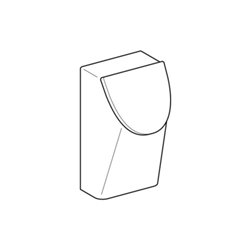 Geberit Urinal Renova Plan we. K-Tect, m Deck, Zulauf/Abgang hinten