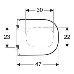 Geberit WC-Sitz Renova Comfort we., barrierefrei, Befestigung von unten