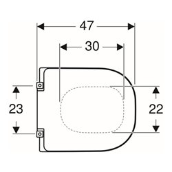 Geberit WC-Sitz Renova Comfort we., barrierefrei, Befestigung von unten