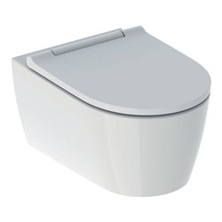 Geberit Wand-WC, Tiefspüler One mit WC-Sitz, weiß/weiß Keratec
