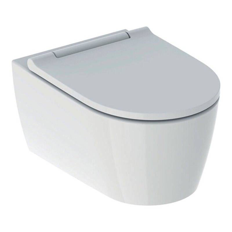Geberit Wand-WC, Tiefspüler One mit WC-Sitz, weiß/weiß Keratec