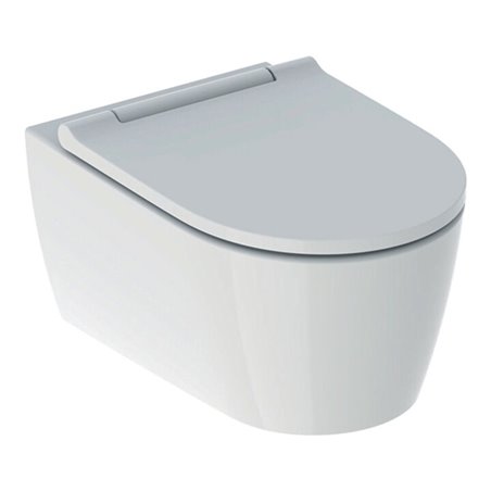 Geberit Wand-WC, Tiefspüler One mit WC-Sitz, weiß/weiß Keratec