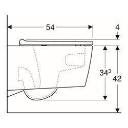 Geberit Wand-WC, Tiefspüler One mit WC-Sitz, weiß/weiß Keratec