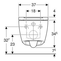 Geberit Wand-WC, Tiefspüler One mit WC-Sitz, weiß/weiß Keratec