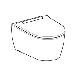 Geberit Wand-WC, Tiefspüler One mit WC-Sitz, weiß/weiß Keratec