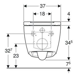 Geberit Wand-WC, Tiefspüler One mit WC-Sitz, weiß/weiß Keratec