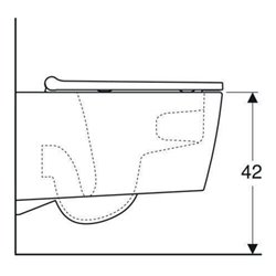 Geberit Wand-WC, Tiefspüler One mit WC-Sitz, weiß/weiß Keratec