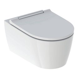 Geberit Wand-WC, Tiefspüler One mit WC-Sitz, weiß/hochglanzverchromt