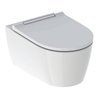 Geberit Wand-WC, Tiefspüler One mit WC-Sitz, weiß/hochglanzverchromt