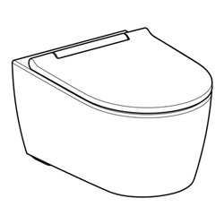 Geberit Wand-WC, Tiefspüler One mit WC-Sitz, weiß/hochglanzverchromt