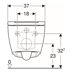 Geberit Wand-WC, Tiefspüler One mit WC-Sitz, weiß/hochglanzverchromt