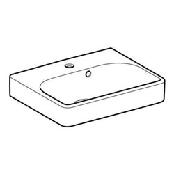 Geberit Handwaschbecken Smyle Square we., 45x36cm, m Hahnl., m ÜL asym.