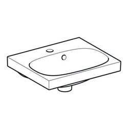 Geberit Handwaschbecken Acanto 45x38cm, m Hahnloch, mit Überlauf, weiß